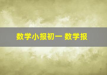 数学小报初一 数学报